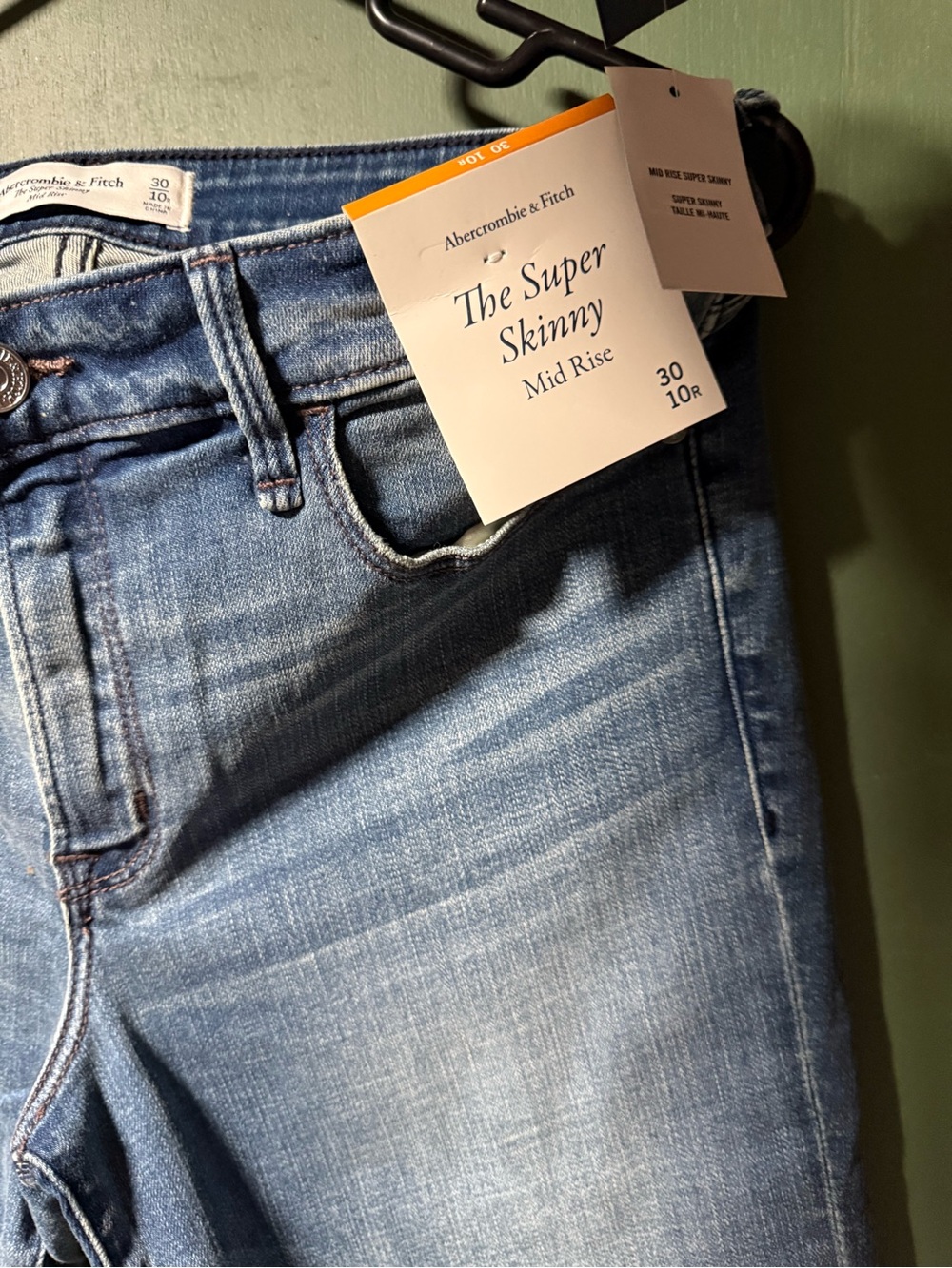 Abercrombie & Fitch Light Blue Super Skinny Mid Rise Jeans - Picture 2 of 3